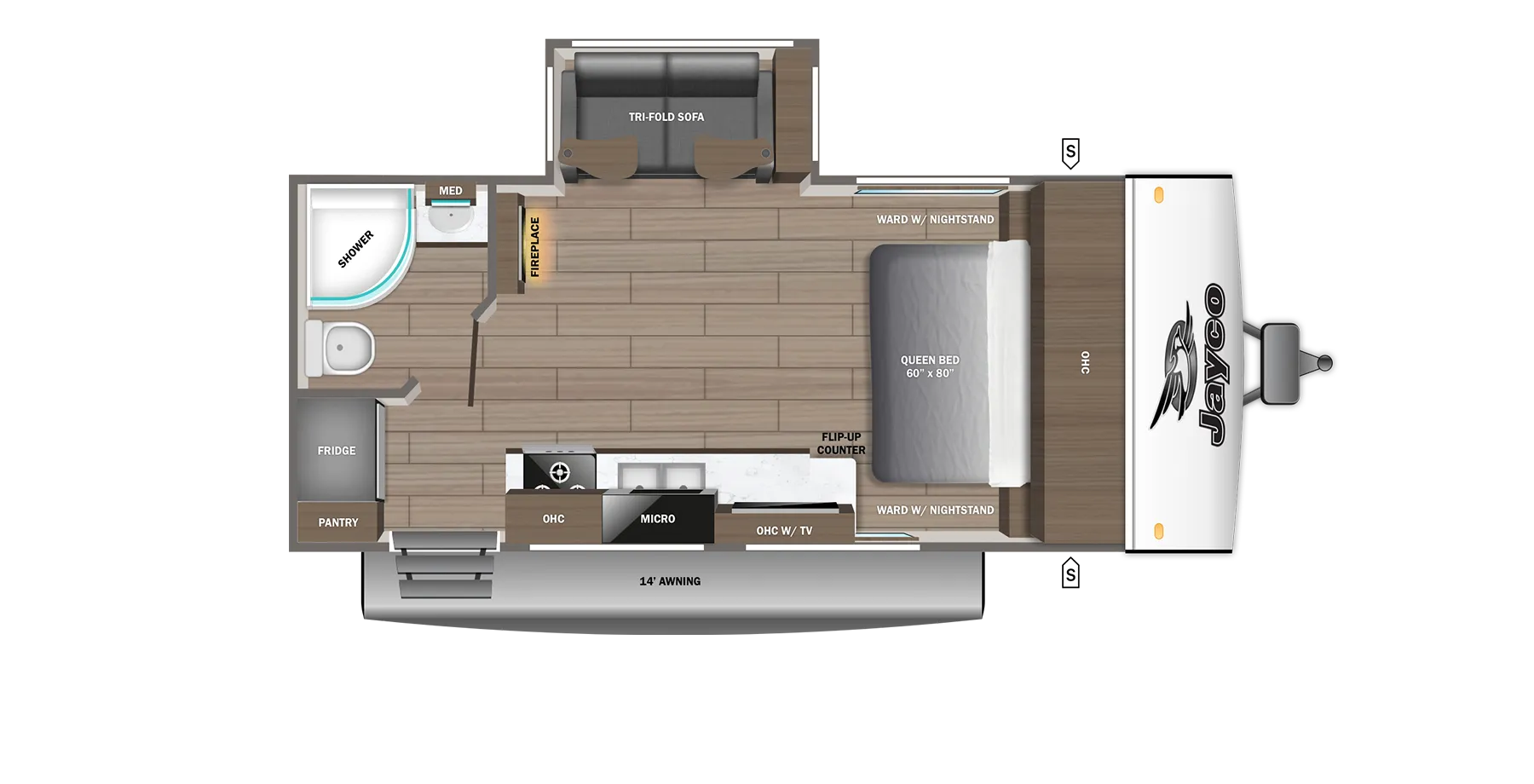 2026 Jayco Jay Feather 18RBF - Floor plan