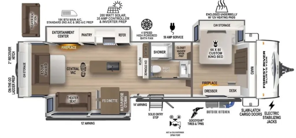 2024 Forest River Grand Surveyor 305RLBS floor plan