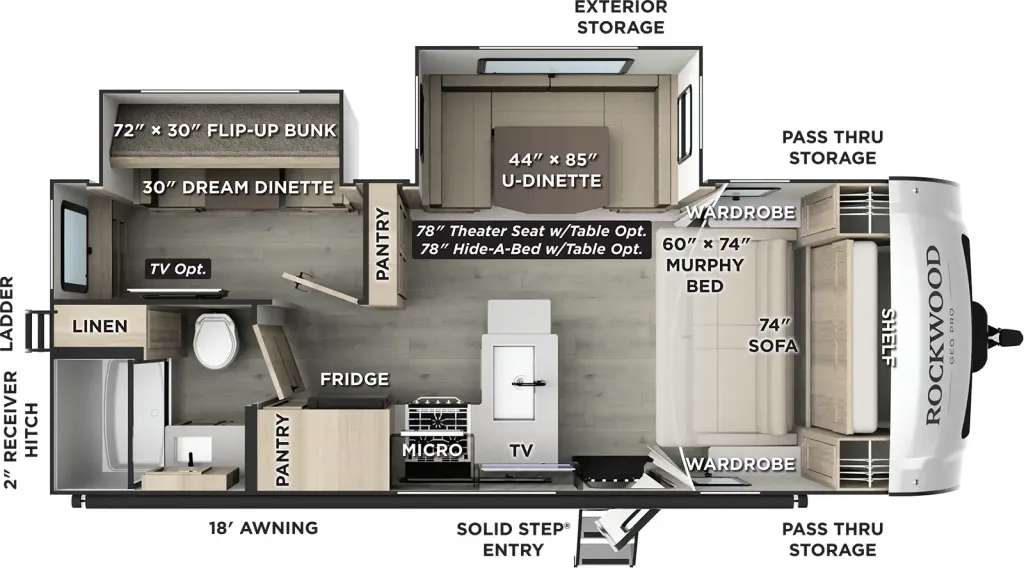 2026 Forest River Rockwood Mini Lite 2519S floor plan