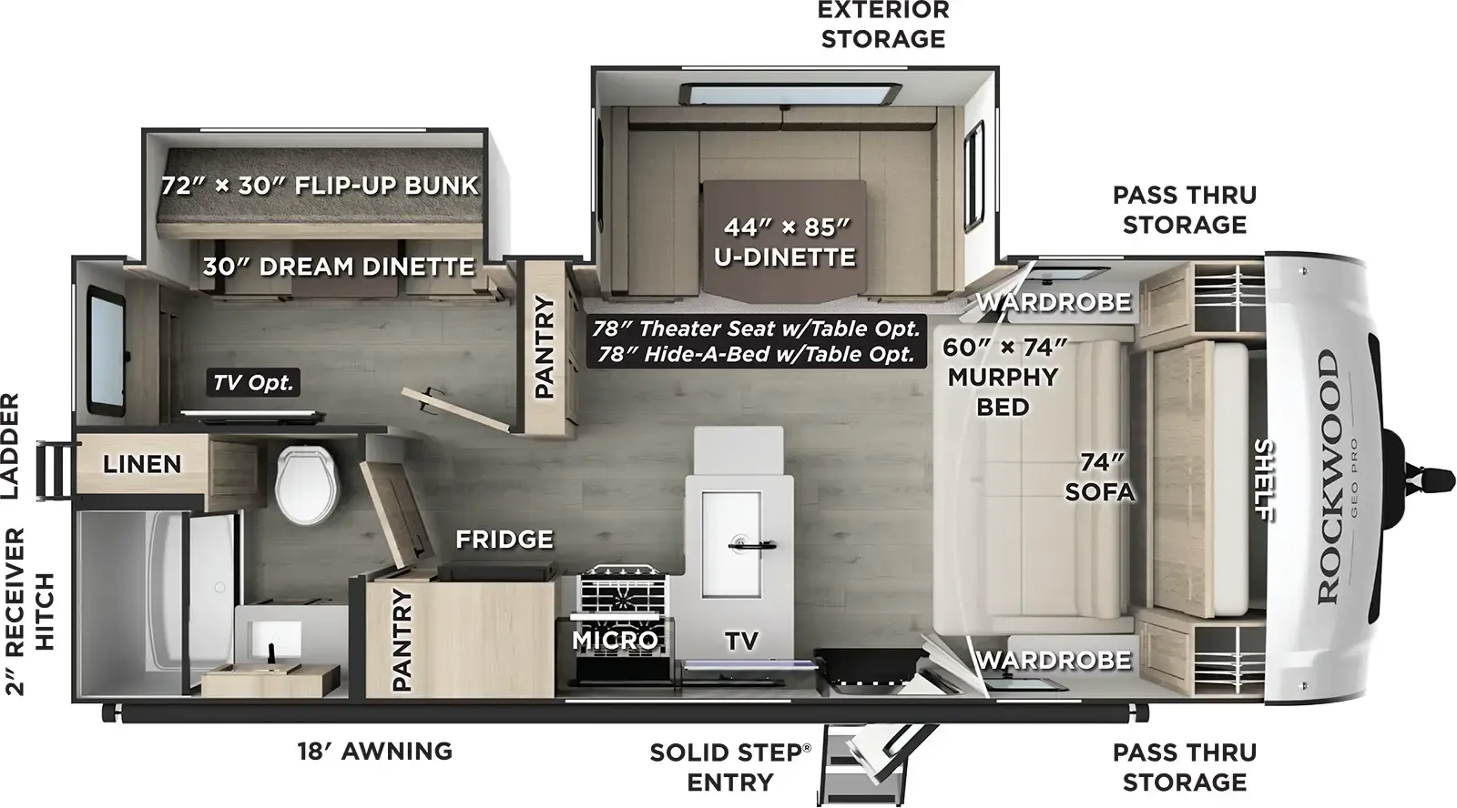2026 Forest River Rockwood Mini Lite 2519S - Floor plan