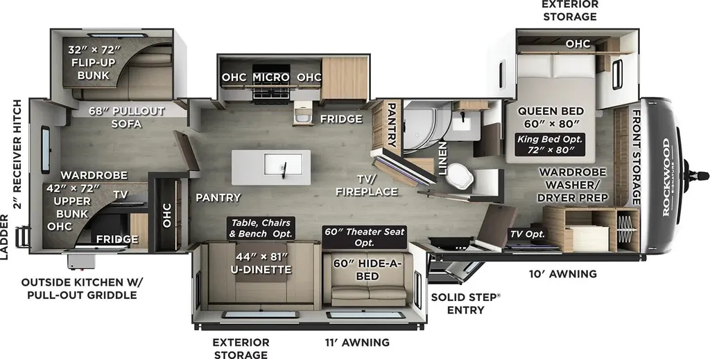 2026 Forest River Rockwood Signature 8336BH floor plan