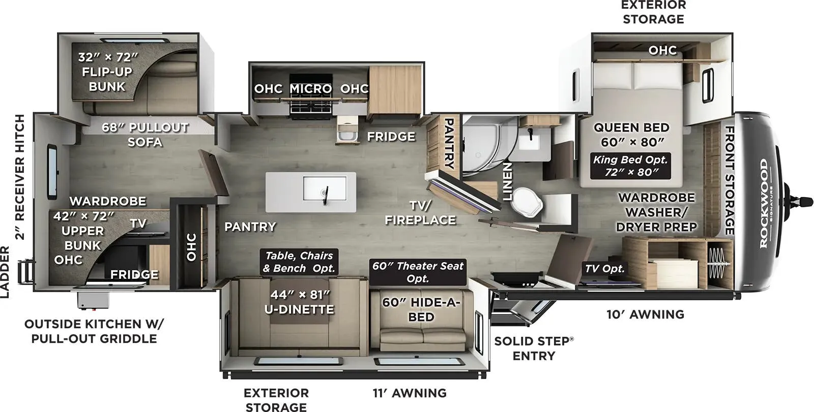 2026 Forest River Rockwood Signature 8336BH - Floor plan