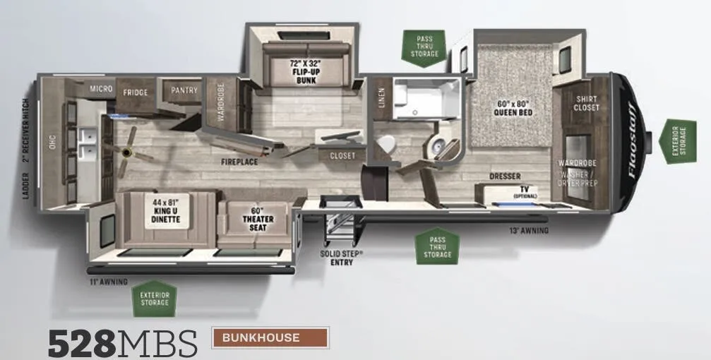 Forest River Flagstaff Super Lite 528MBS floor plan