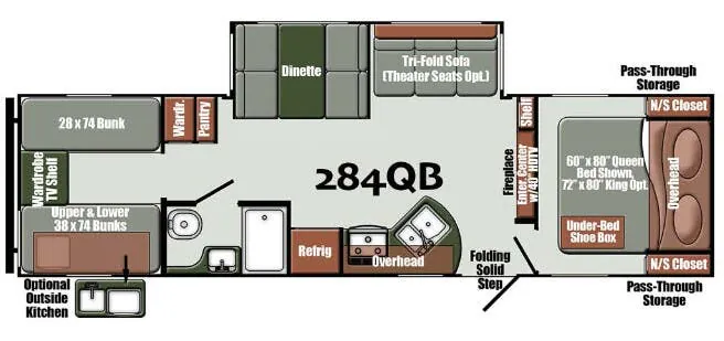 Gulf Stream Yellowstone Ranch Luxury Edition 284QB floor plan