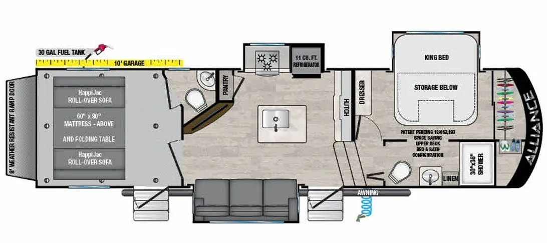 Alliance RV Valor All-Access 31A10 floor plan