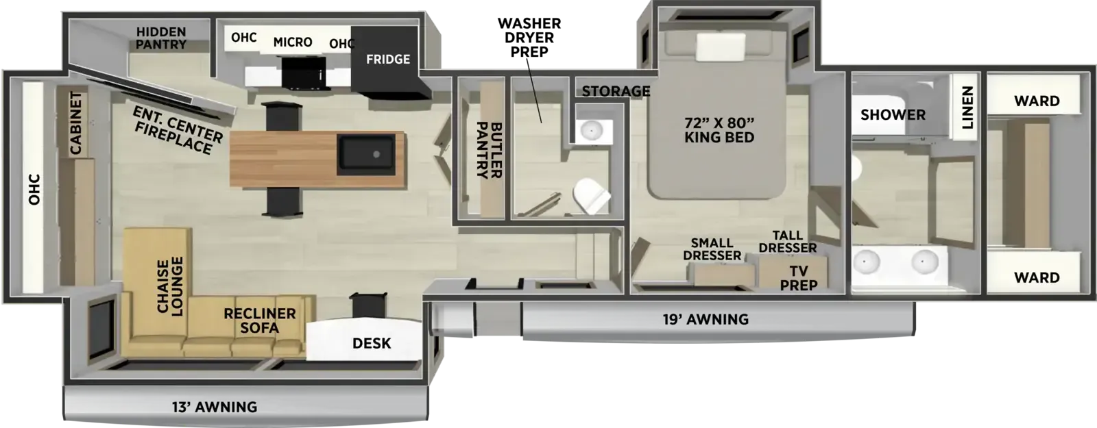 Forest River Sandpiper 3900HBLR floor plan