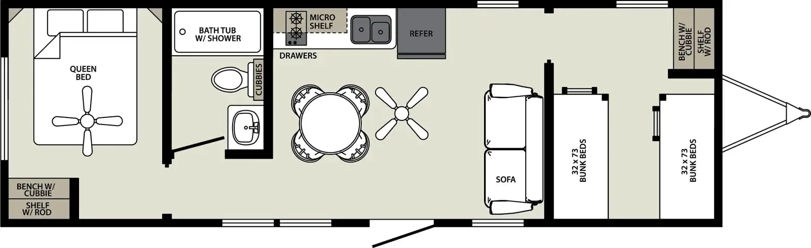 Forest River America's Park Cabins APC-PC-35S floor plan