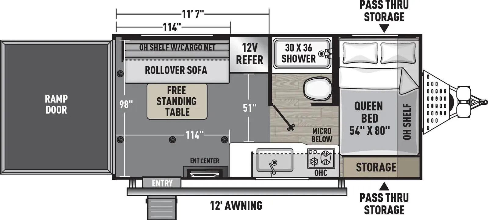Forest River Work and Play 18LT floor plan