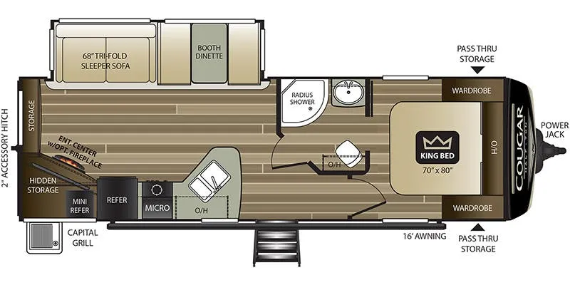 2018 Keystone RV Cougar Half-Ton Series 27RESWE floor plan