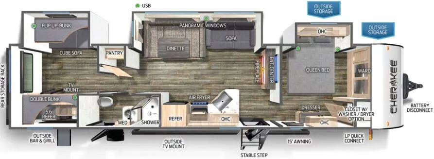 Forest River Cherokee 324TS floor plan