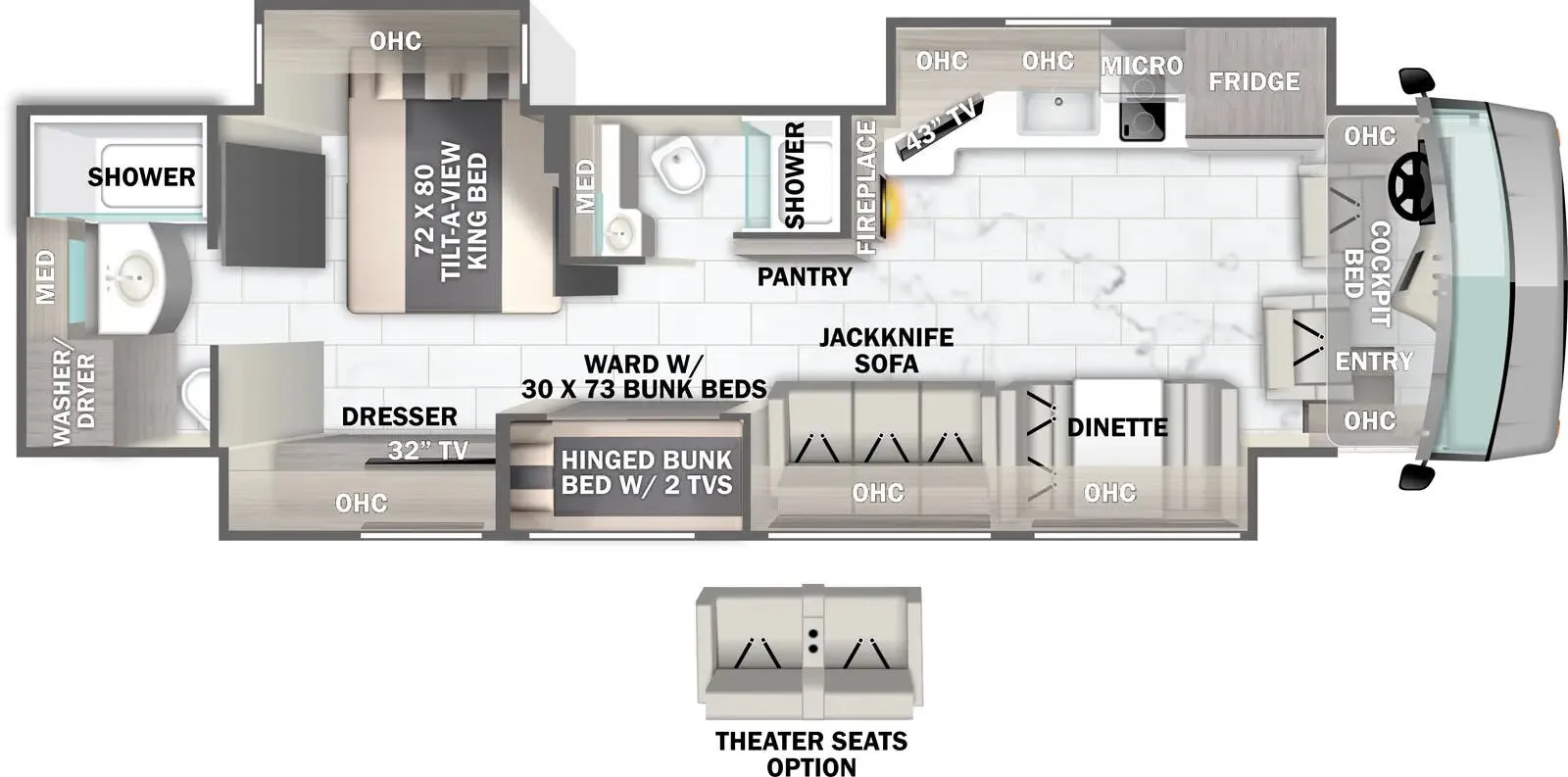 Forest River Berkshire XL 40E floor plan