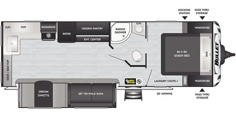 2022 Keystone Bullet 258RKSWE floor plan