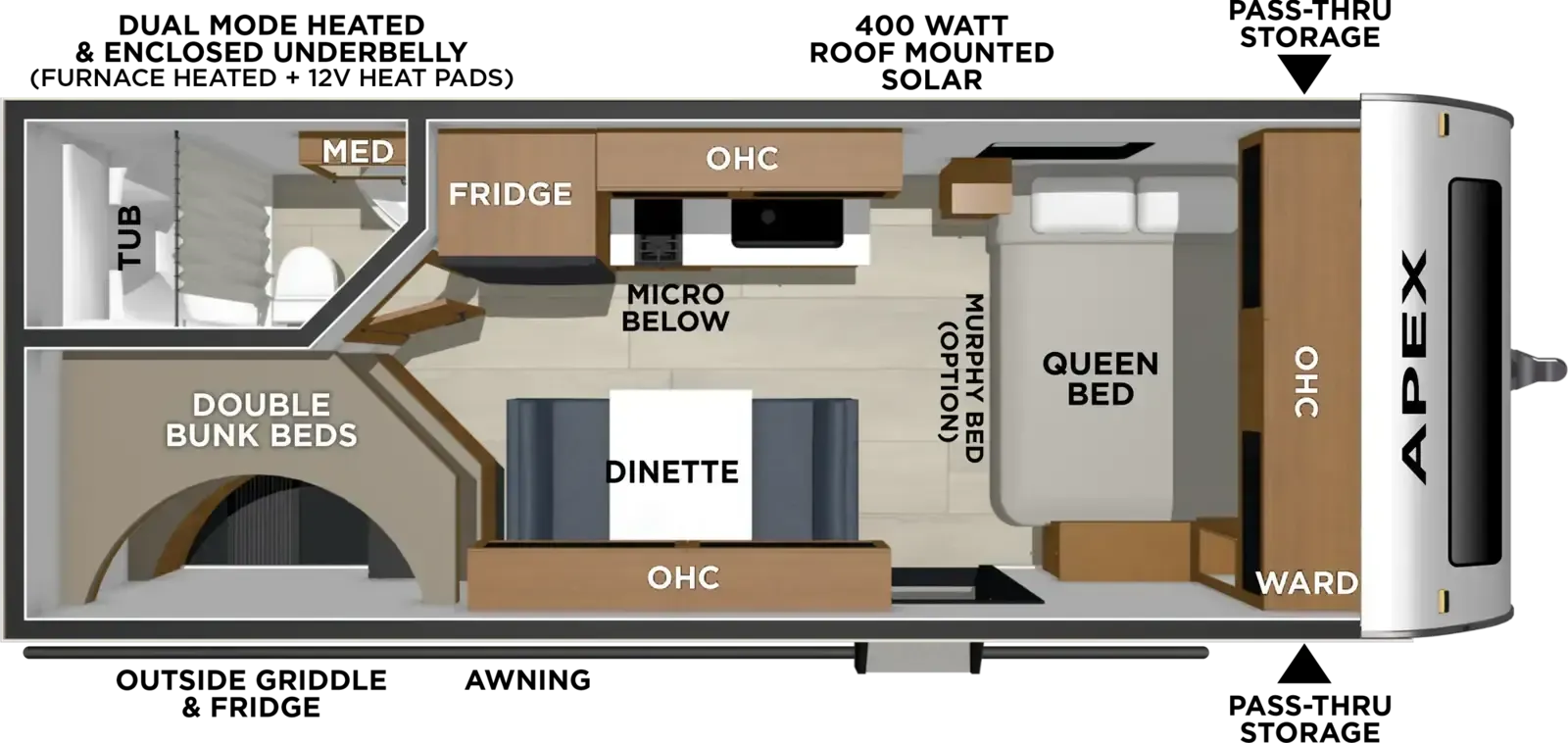 Coachmen Apex Nano 186BH floor plan