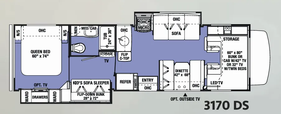 Forest River Sunseeker 3170DS floor plan