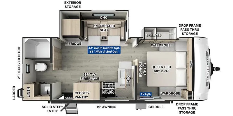 2025 Forest River Flagstaff Micro Lite 25FBLS floor plan