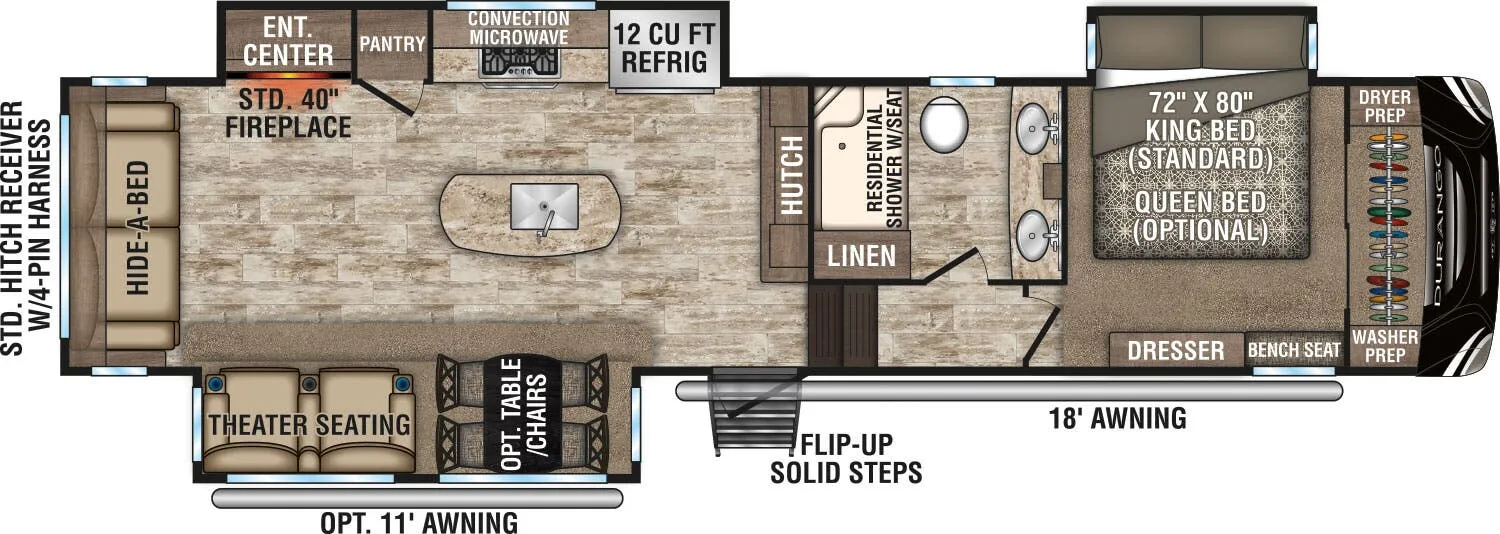 K-Z Durango D333RLT floor plan