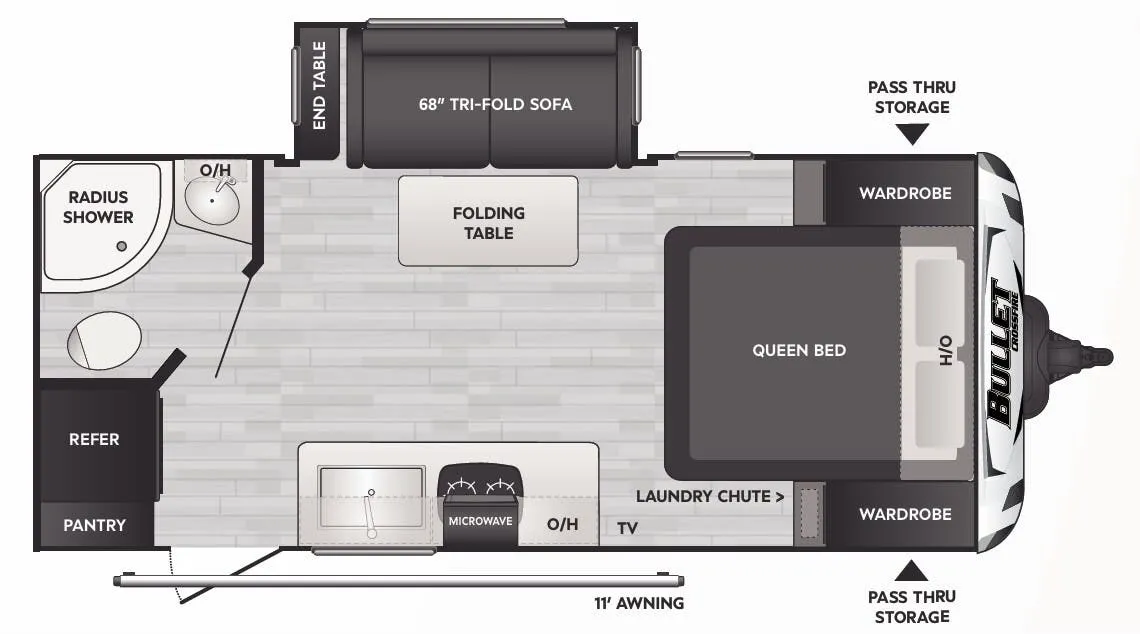 2023 Keystone Bullet Crossfire 1850RB - Floor plan