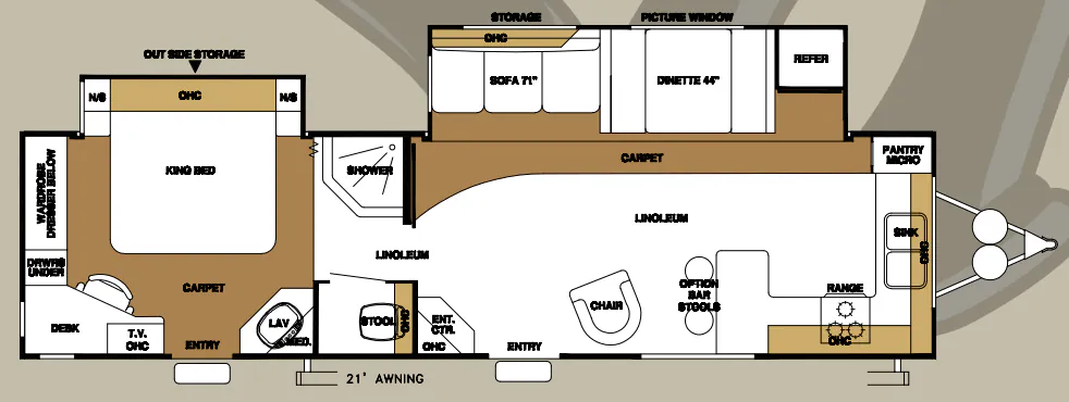 Forest River Sandpiper 322FKD floor plan