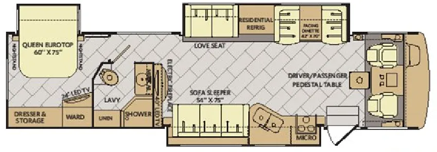 Fleetwood Bounder 36X floor plan