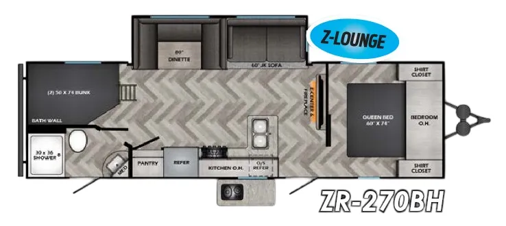 CrossRoads Zinger 270BH floor plan