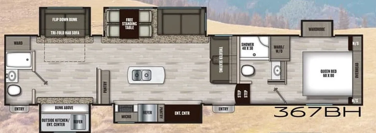 Coachmen Chaparral 367BH floor plan