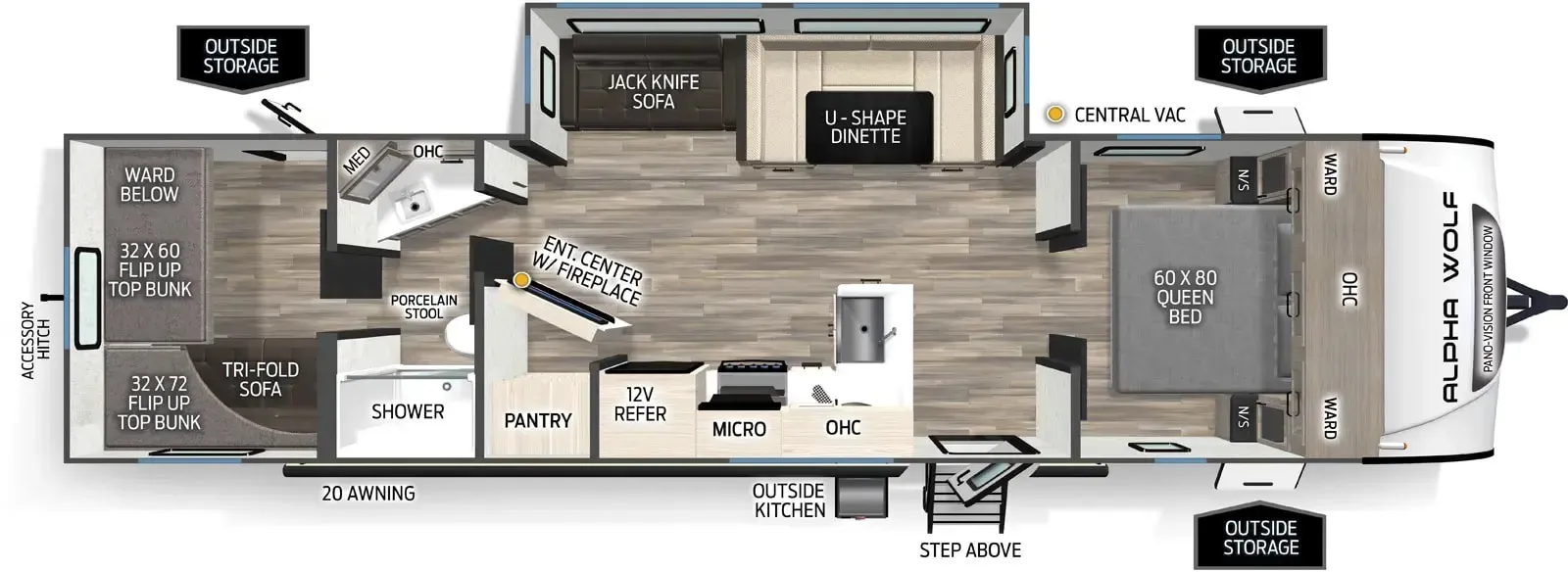 Forest River Alpha Wolf 29TB floor plan