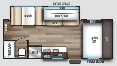 Forest River Cherokee Wolf Pup 18TO floor plan
