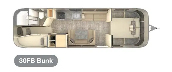 2023 Airstream Flying Cloud 30FB Bunk - Floor plan