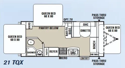 Coachmen Freedom Express Ultra Lite 21 TQX floor plan