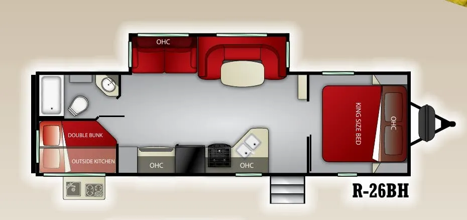 Cruiser RV Radiance 26BH floor plan