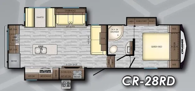 2019 CrossRoads Cruiser Aire 28RD - Floor plan