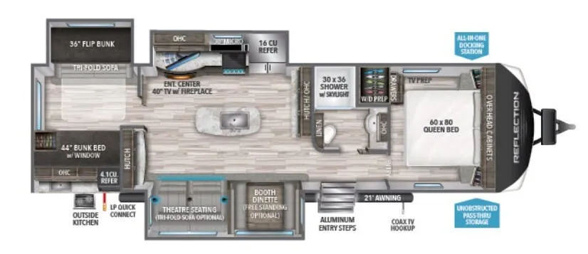Grand Design Reflection 312BHTS floor plan