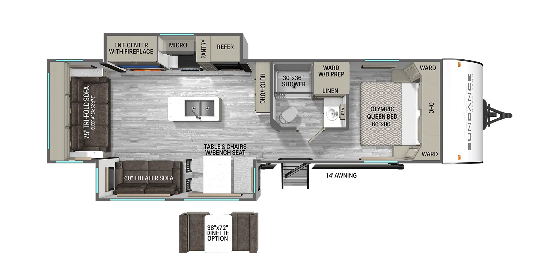 2026 Heartland Sundance Ultra-Lite 29RLBS - Floor plan