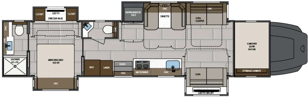2024 Renegade RV Classic 45CME - Floor plan