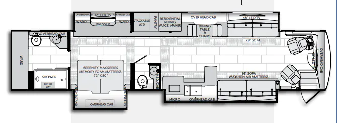 American Coach American Eagle 45A floor plan