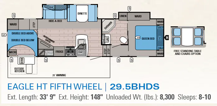 Jayco Eagle HT 29.5BHDS floor plan