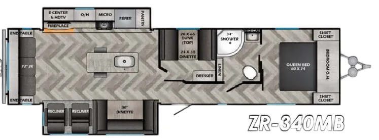 CrossRoads Zinger 340MB floor plan