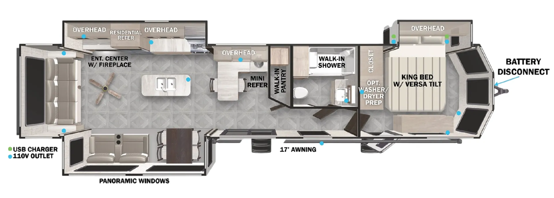 Forest River Salem Villa 40RLB floor plan