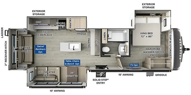 2025 Forest River Rockwood Signature 8337RL - Floor plan
