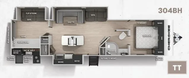 Forest River Cherokee 304BH floor plan