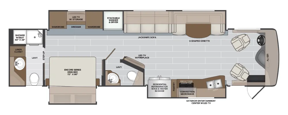 Holiday Rambler Endeavor 38K floor plan