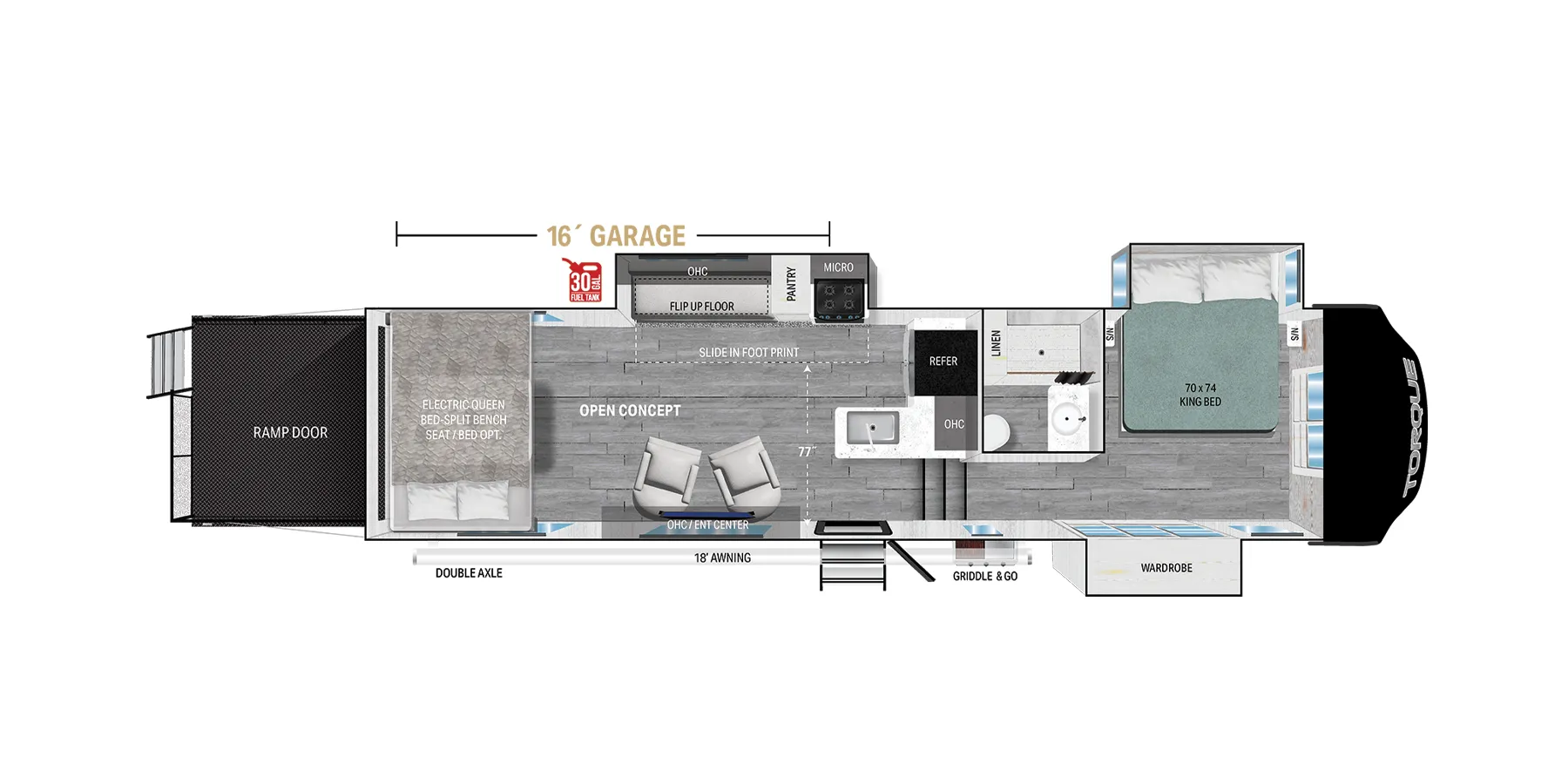 Heartland Torque Fifth Wheel TORQUE 316 floor plan