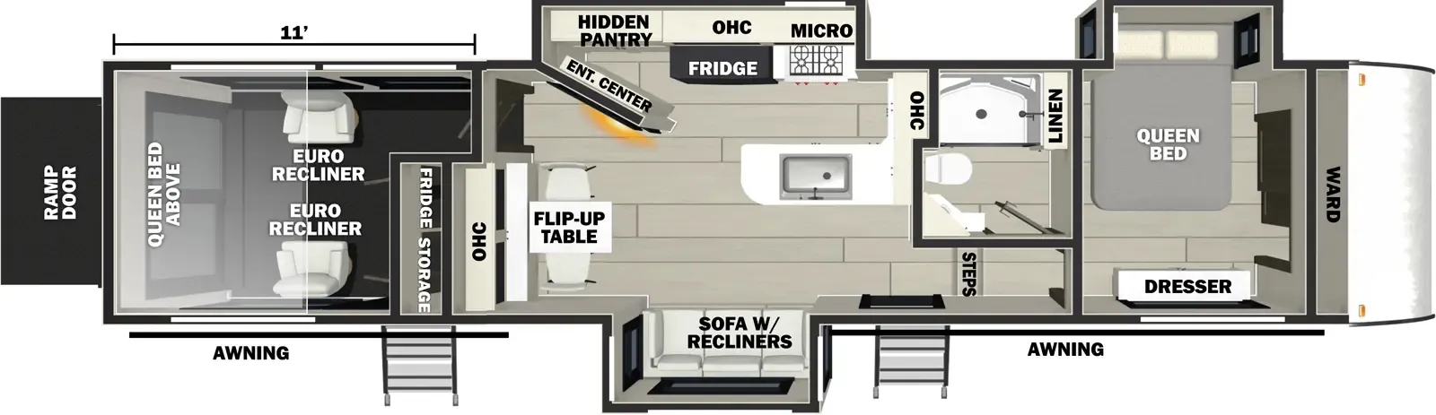 2026 Forest River Cherokee Rogue Armored 341GS11 - Floor plan