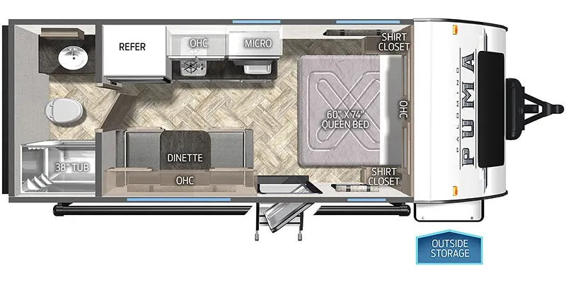 Palomino Puma Ultra Lite 16QBX floor plan
