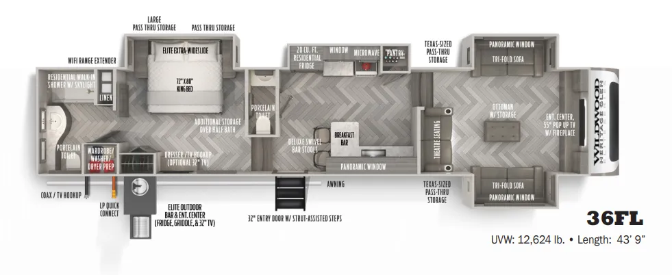 2022 Forest River Wildwood Heritage Glen Elite 36FL - Floor plan