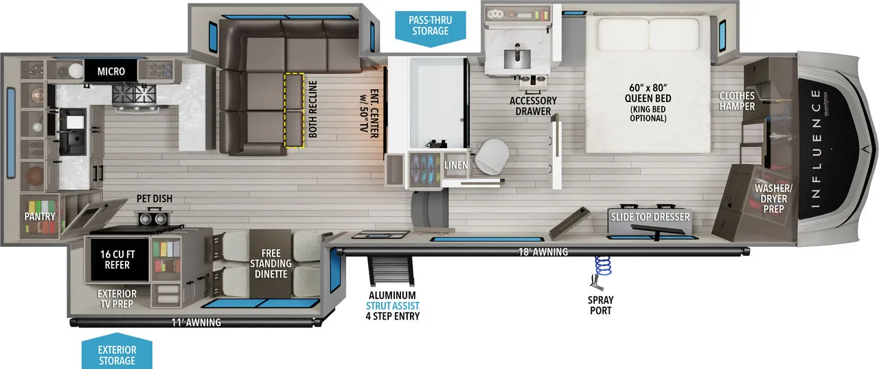 2026 Grand Design Influence 3203GK - Floor plan
