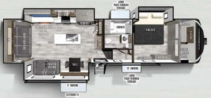 Forest River Cardinal Luxury 320RLX floor plan
