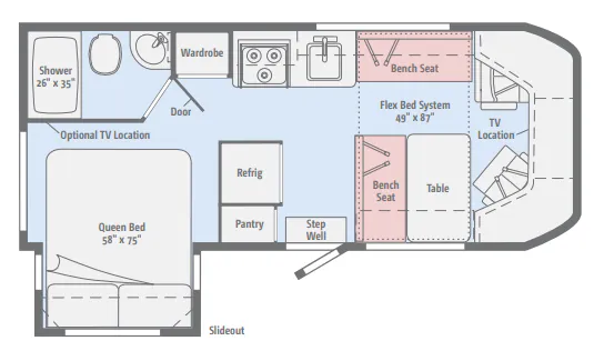2017 Winnebago Fuse 23T floor plan