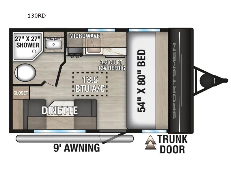 2027 K-Z Sportsmen Classic 130RD - Floor plan