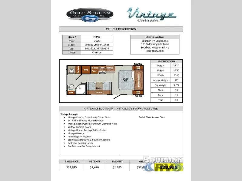 2026 Gulf Stream RV Vintage Cruiser 19RBS - Photo 4
